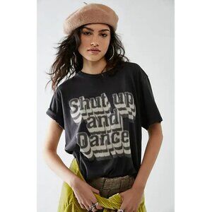 MOTHER Black Graphic 'Shut Up And Dance' Short Sleeve Tee